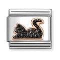 Nomination Composable Rose Gold Glitter Black Cat Charm 430205/32