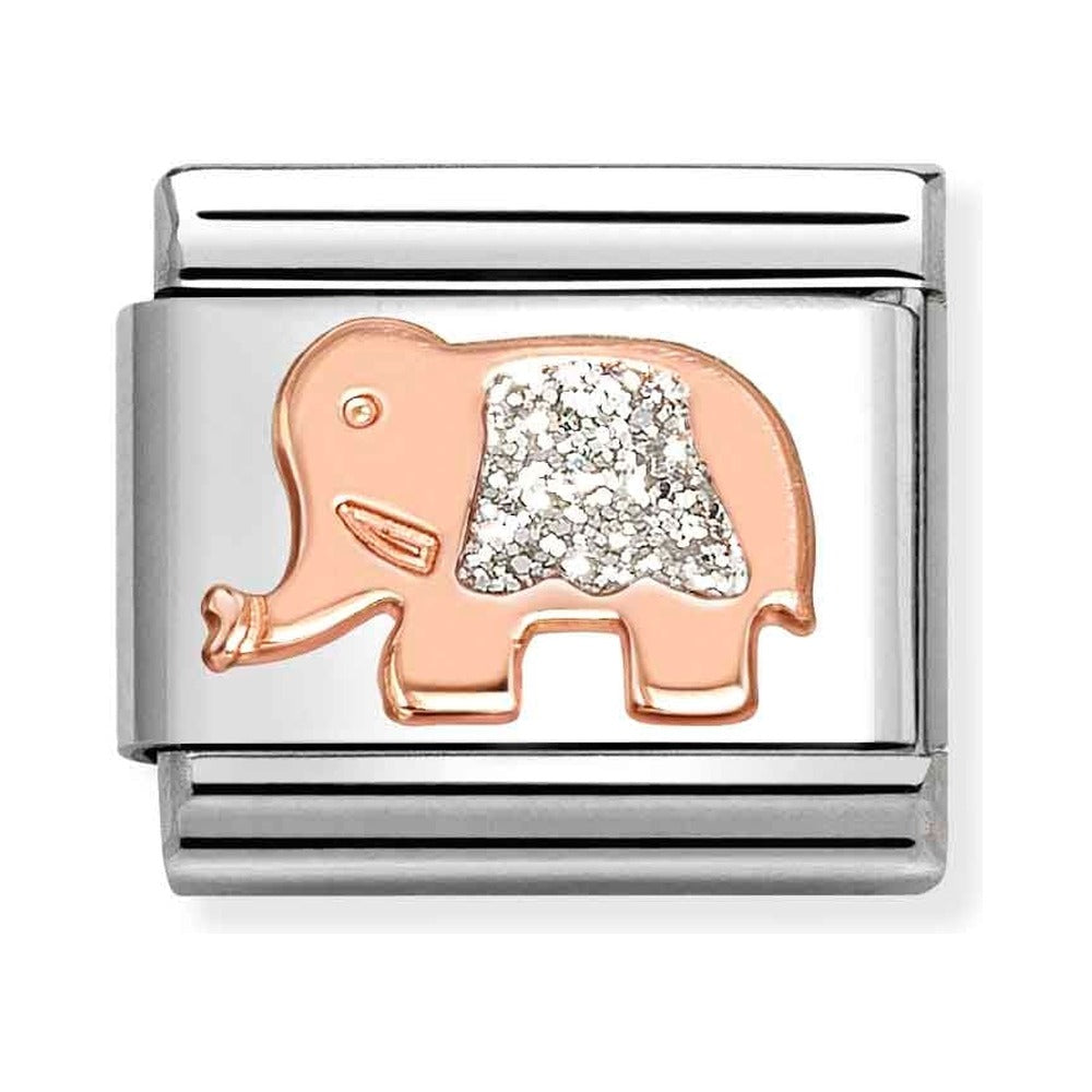 Nomination Composable Rose Gold Glitter Elephant Charm 430205/36