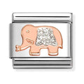 Nomination Composable Rose Gold Glitter Elephant Charm 430205/36