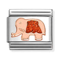 Nomination Composable Rose Gold Red Glitter Elephant Charm 430205/37