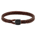 The BOSS Mens Brown Leather Seal Bracelet, a brown leather bracelet from BOSS, available at OD’s Jewellers in St Helens.