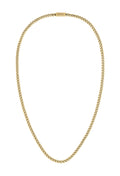 Close-up of a gold-plated BOSS chain for men, showcasing the stainless steel construction and design detail.