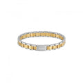 BOSS bracelet showcasing a two-tone design, blending gold and silver metal links for a stylish essential accessory.
