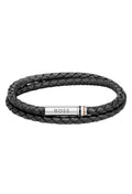 The BOSS Mens Ares Black Double Wrap Stainless Steel Bracelet, a black stainless steel bracelet from BOSS, at OD’s Jewellers in St Helens.
