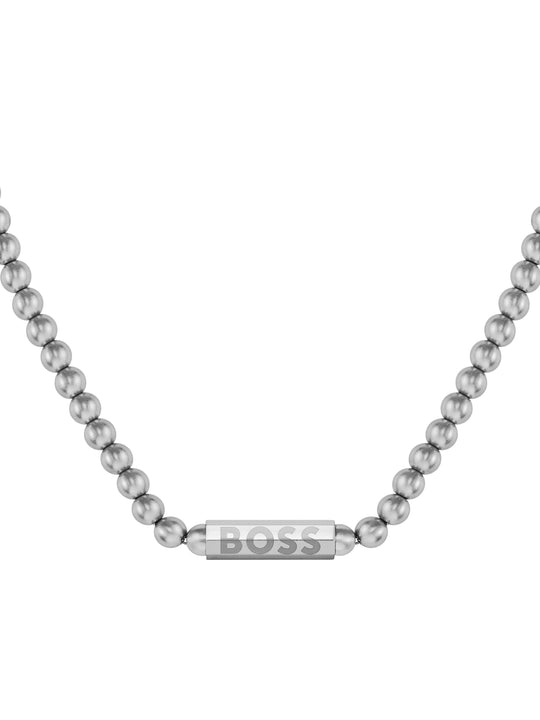 BOSS Mens Sphere Metal Necklace Stainless Steel