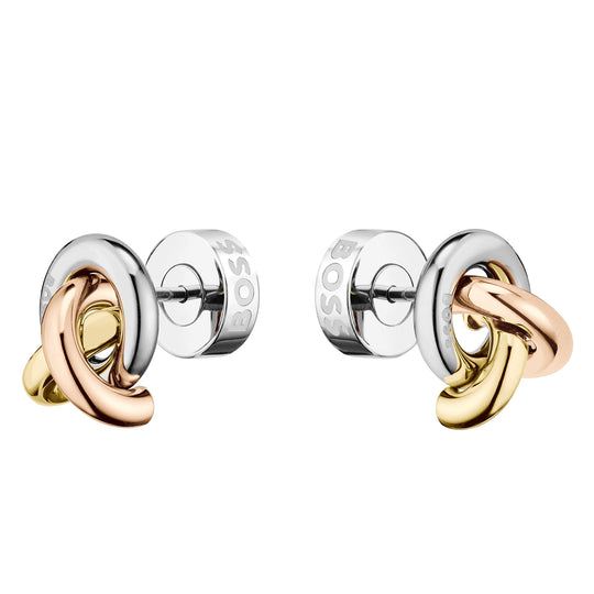 BOSS Three Colour Harmonie Interlocking Circle Earrings 1580773 *