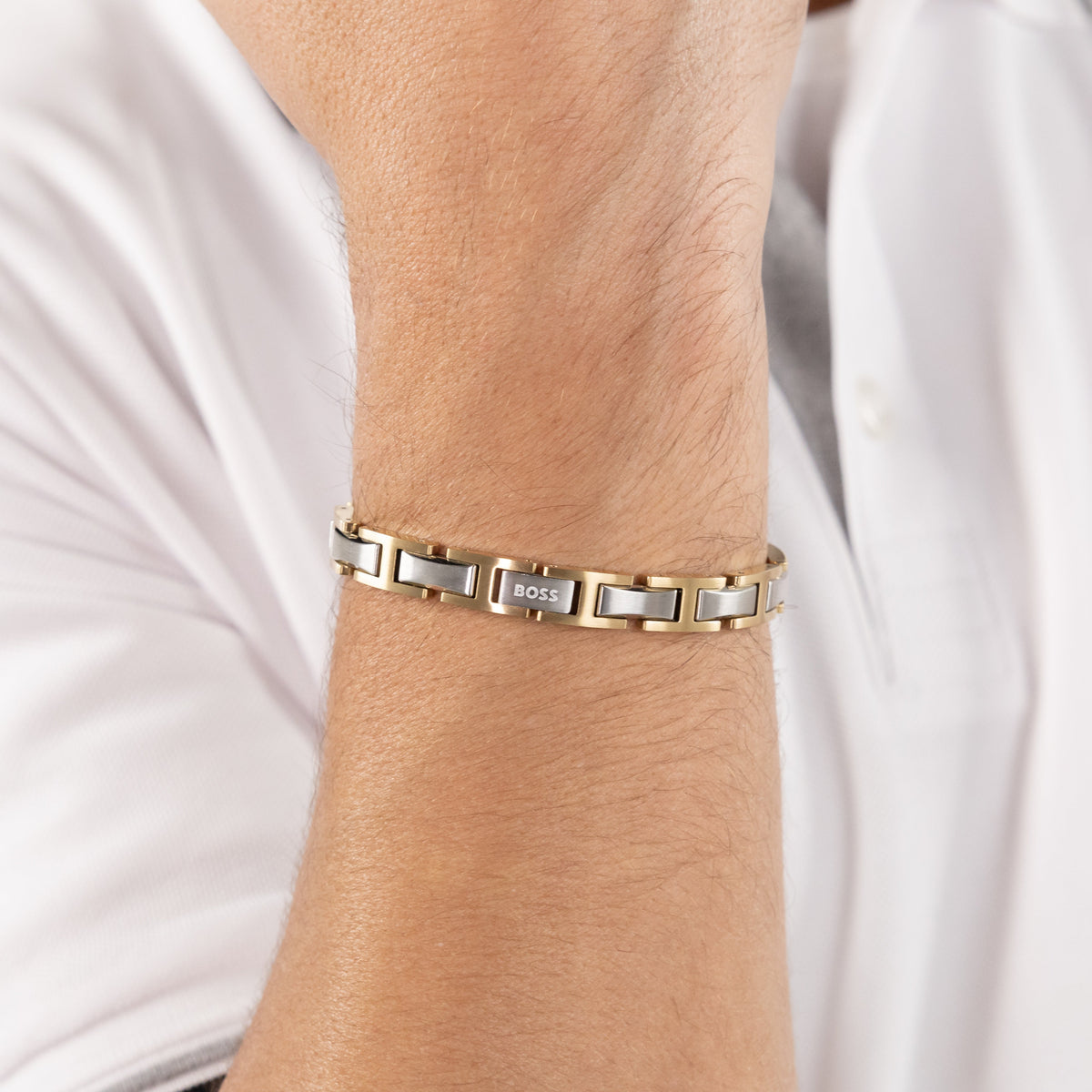 BOSS Mens Nolan Two-Tone Bracelet — view 4