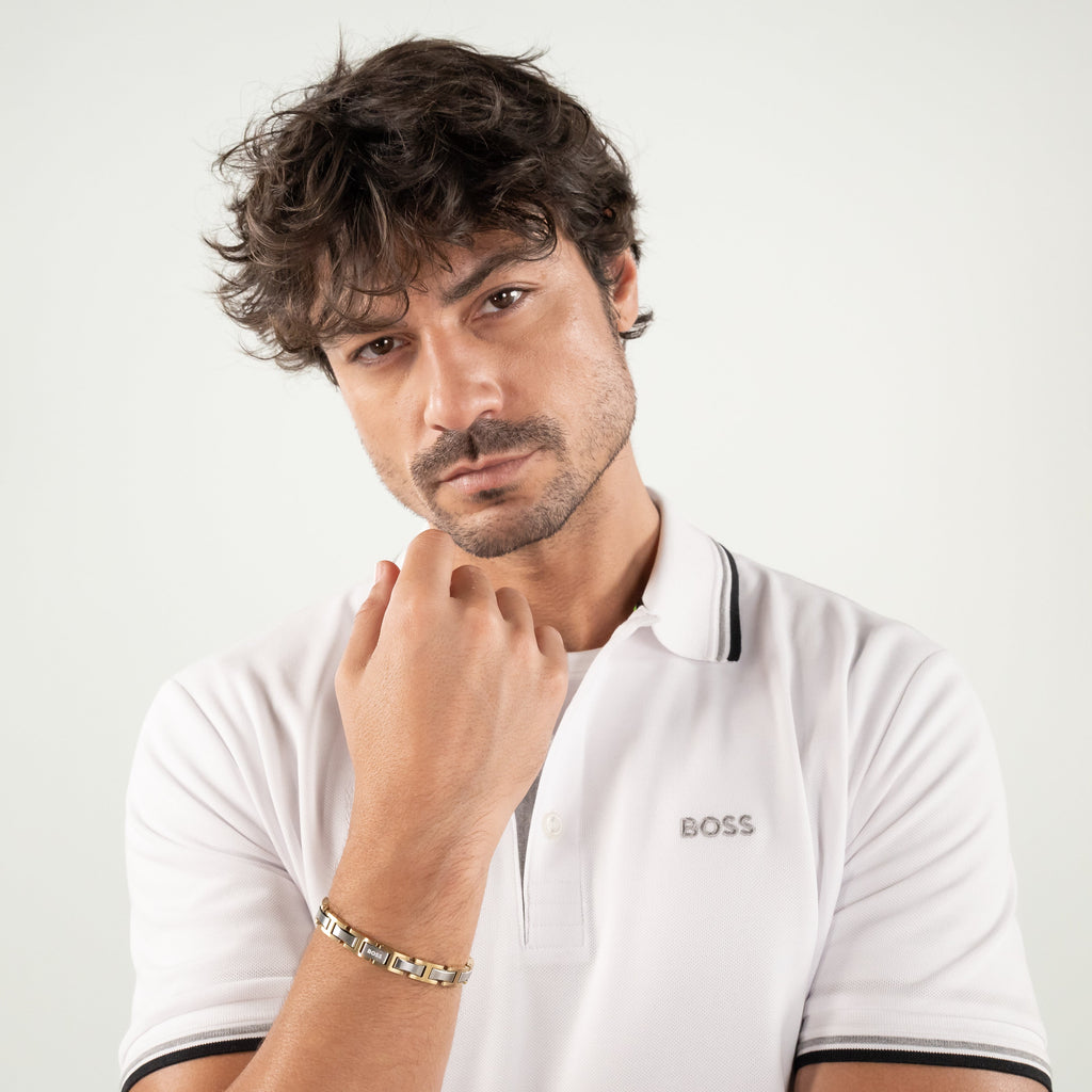 BOSS Mens Nolan Two-Tone Bracelet — view 5