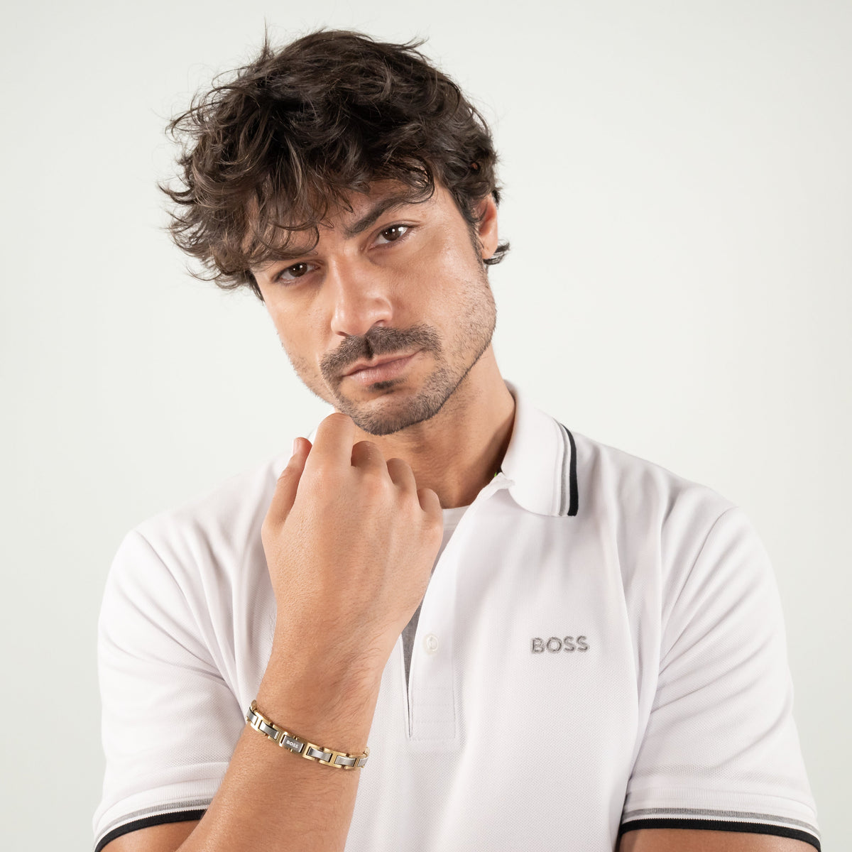 BOSS Mens Nolan Two-Tone Bracelet — view 5