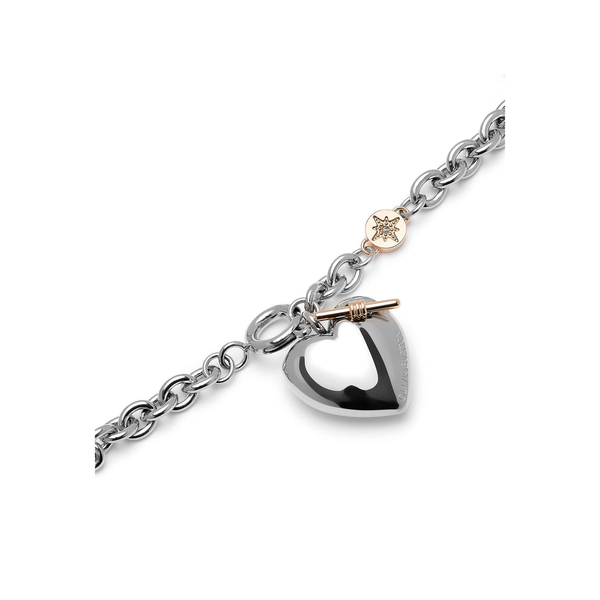 The Olivia Burton Knot Heart Bracelet, a silver stainless steel bracelet from Olivia Burton, available at OD’s Jewellers in St Helens