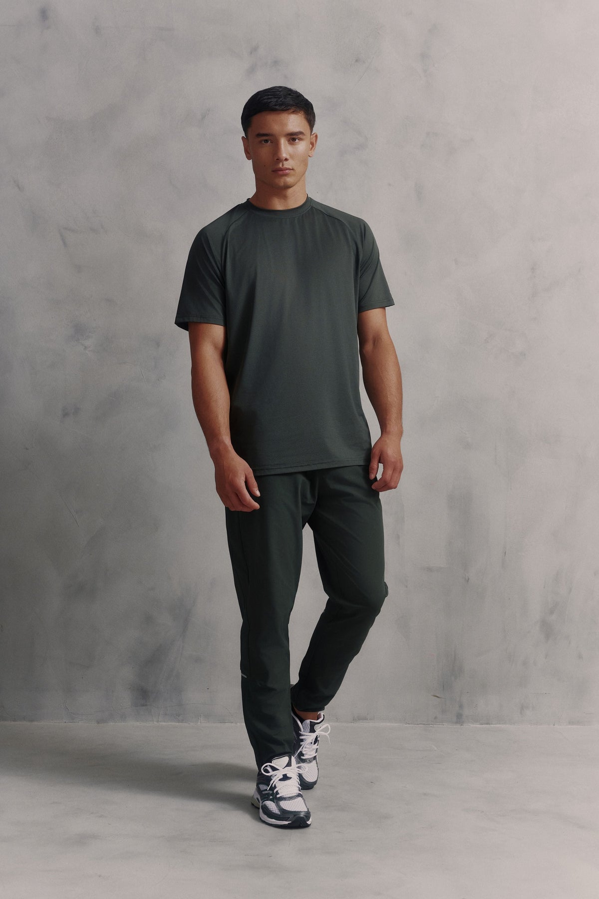Mens Red Run Core Pine Green Technical Runner Tee