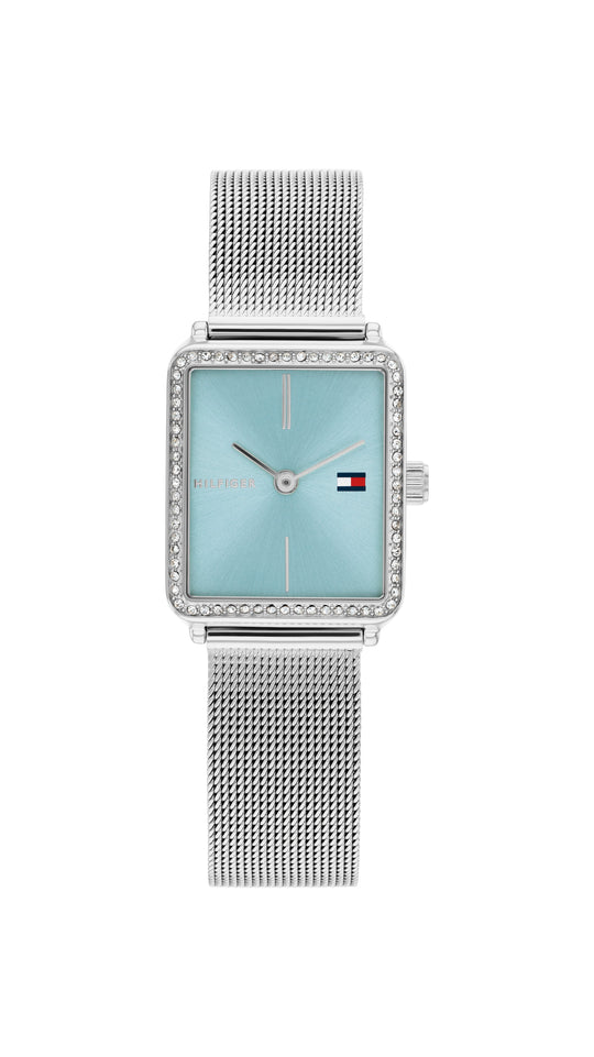 Tommy Hilfiger Ladies Tea Blue Dial Crystal Case Tea Mesh Bracelet Watch 1782789
