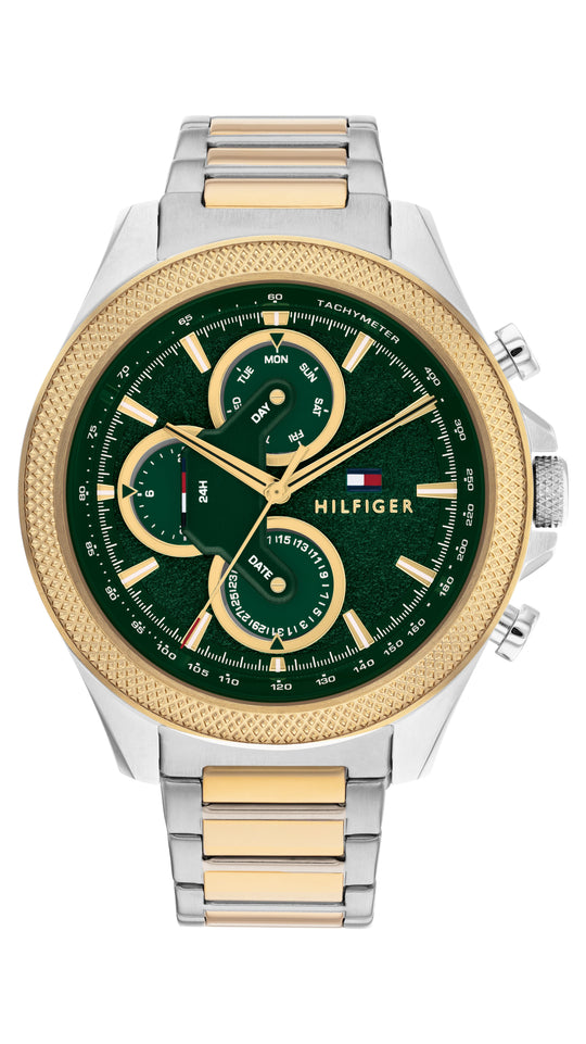 Tommy Hilfiger Mens Clark Green Dial Bracelet Watch 1792079