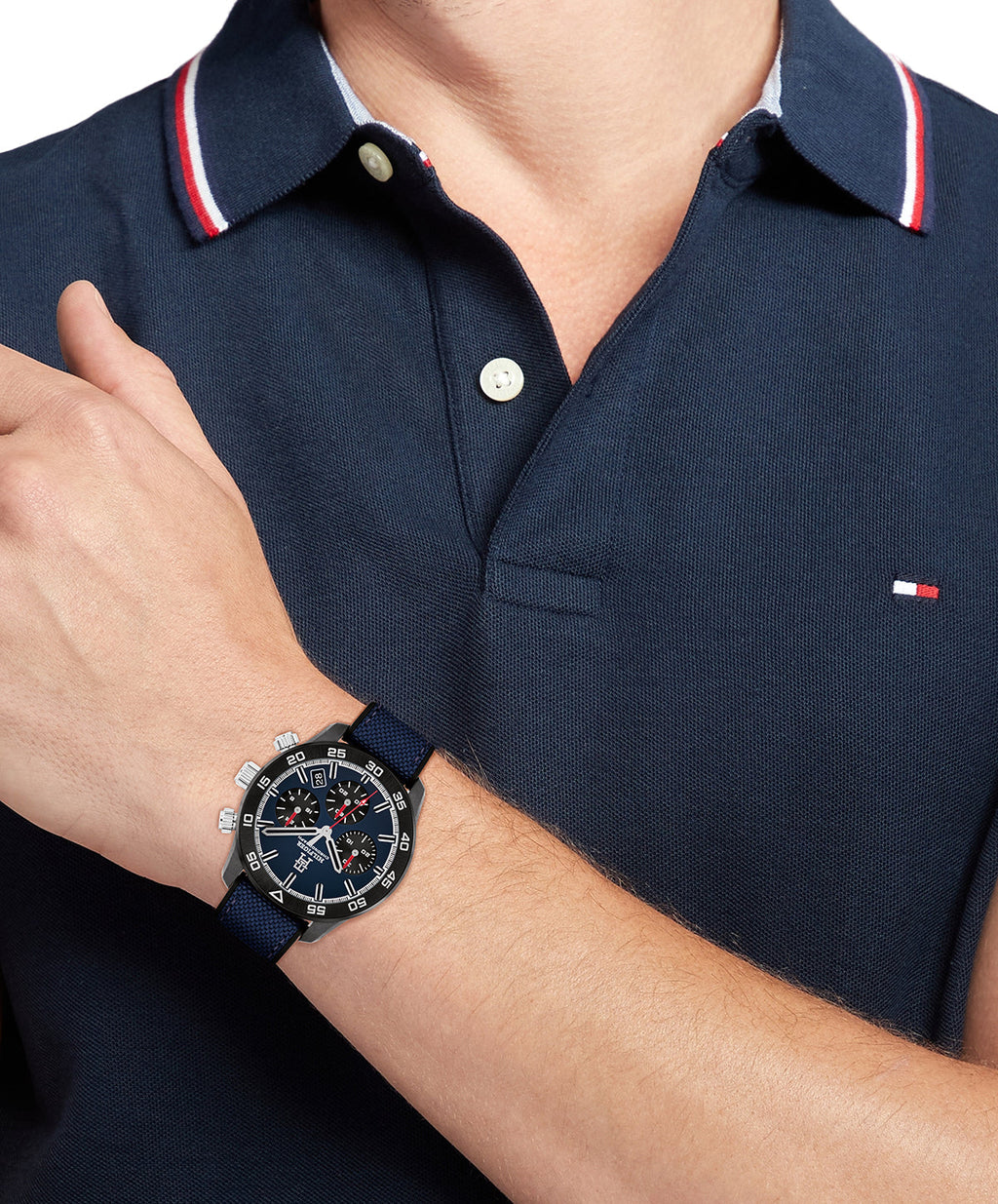Tommy Hilfiger Mens TH85 Blue Chronograph Dial Strap Watch by Tommy Hilfiger