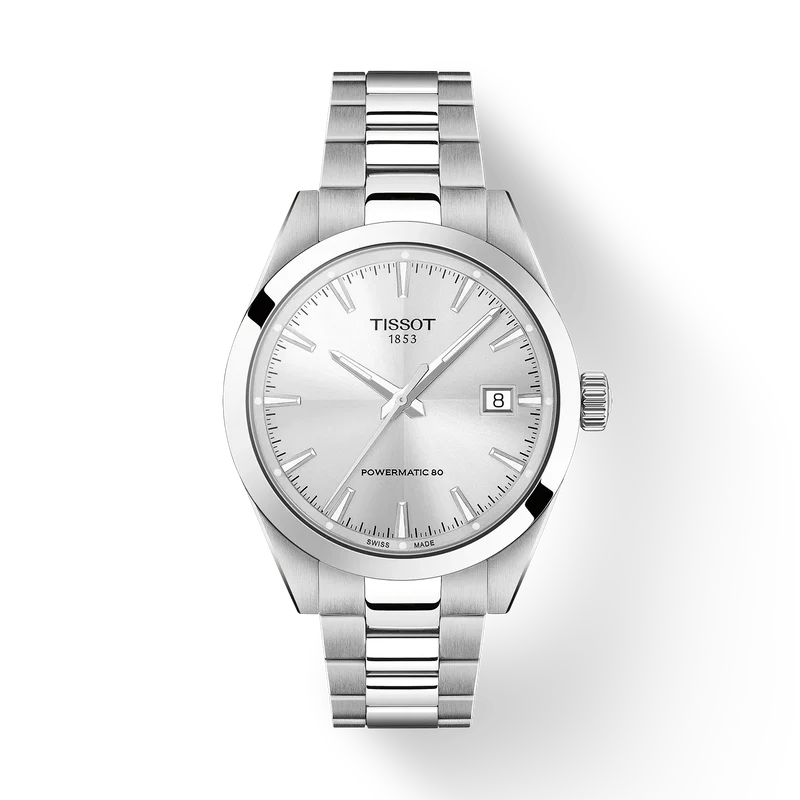 Tissot Gentleman 38mm Powermatic 80 Silver Dial Bracelet Watch T1658071103100