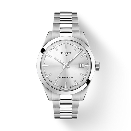 Tissot Gentleman 38mm Powermatic 80 Silver Dial Bracelet Watch T1658071103100