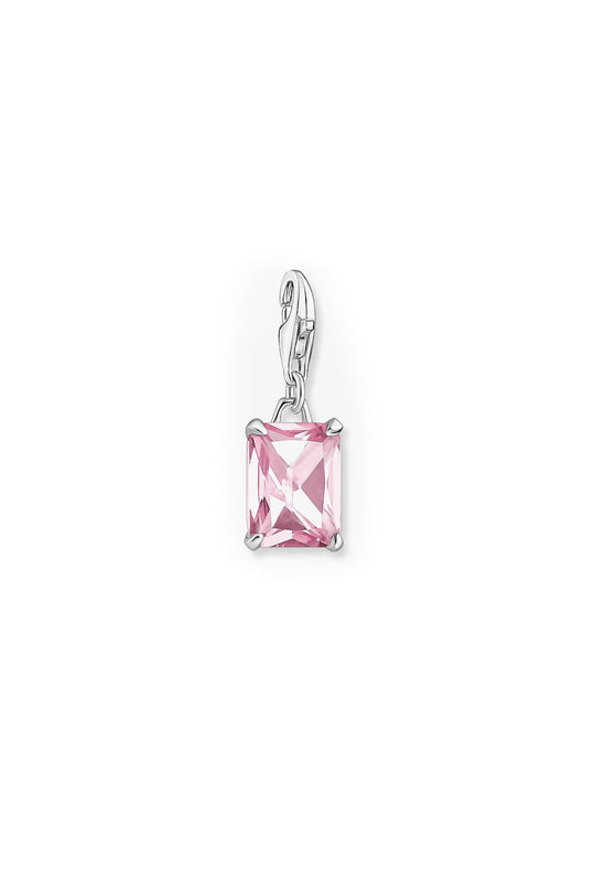 Thomas Sabo Pink Octagon Cut Cubic Zirconia Charm in Silver