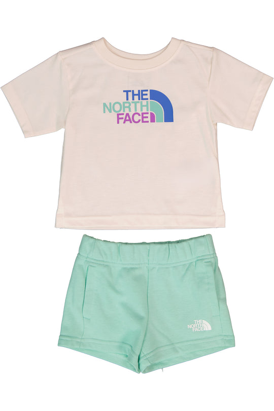 Boy's The North Face White Cotton Summer T Shirt And Short Set