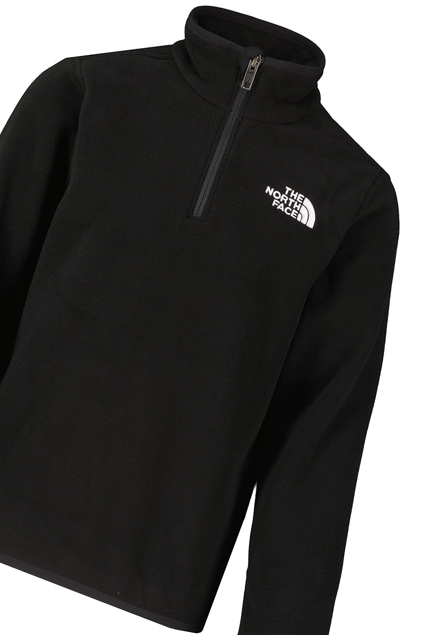 Boys The North Face Teen Glacier 1/4 Zip Black Fleece — view 3
