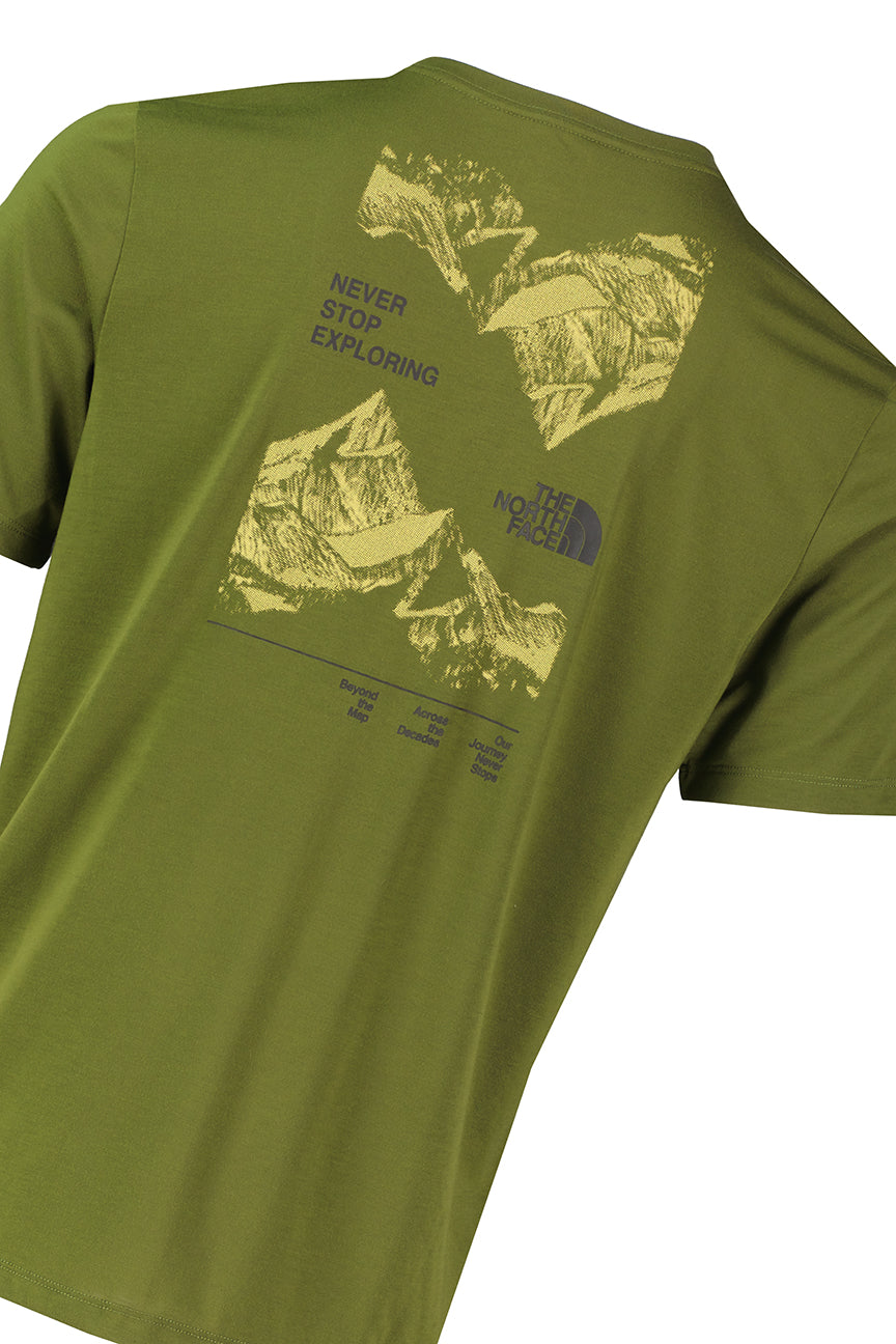 Mens The North Face Foundation M SS Woodland Green T Shirt — view 4