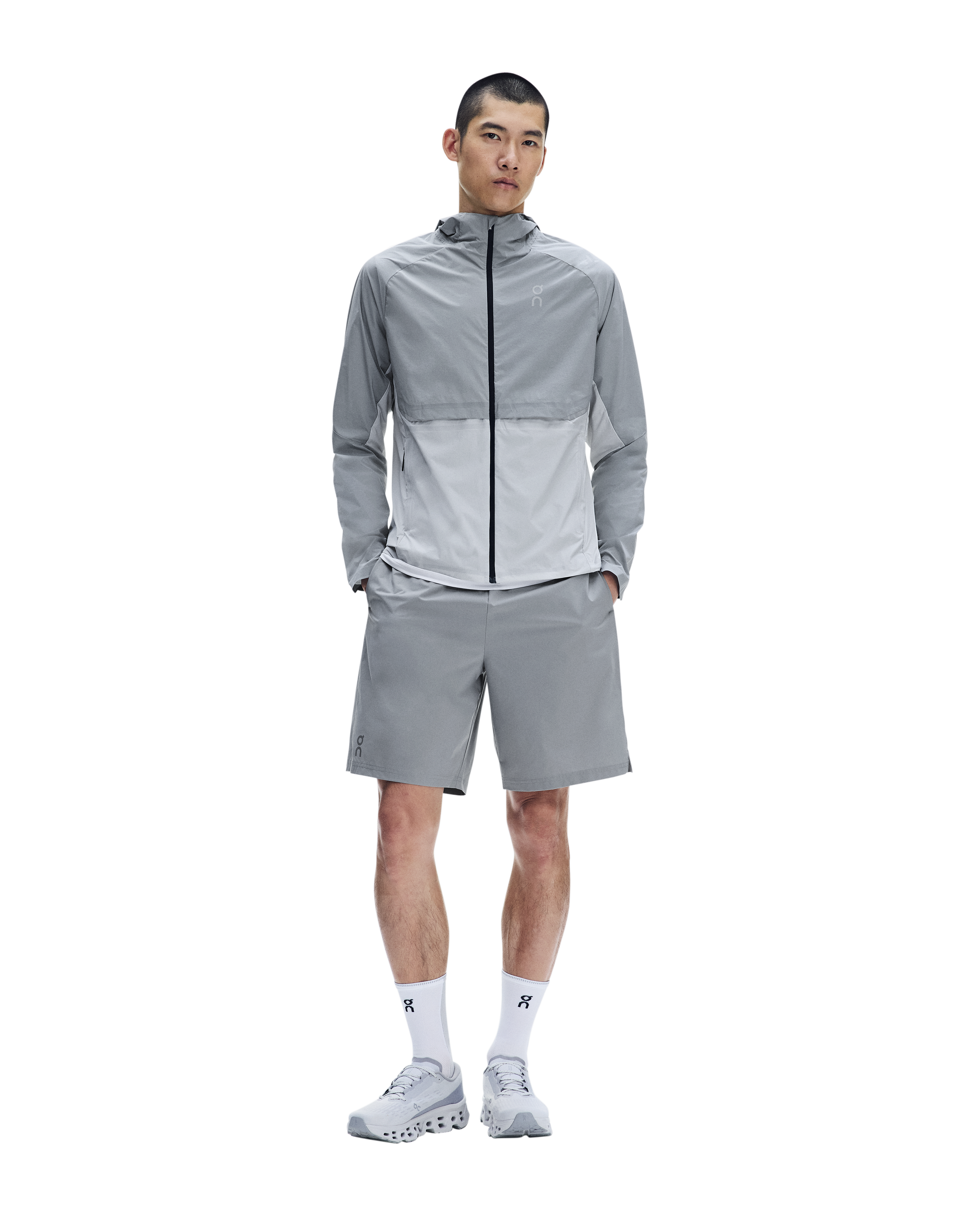 Men's On Running Core Jacket 1 Apollo | Glacier & 7" Core Shorts 1 Apollo Set