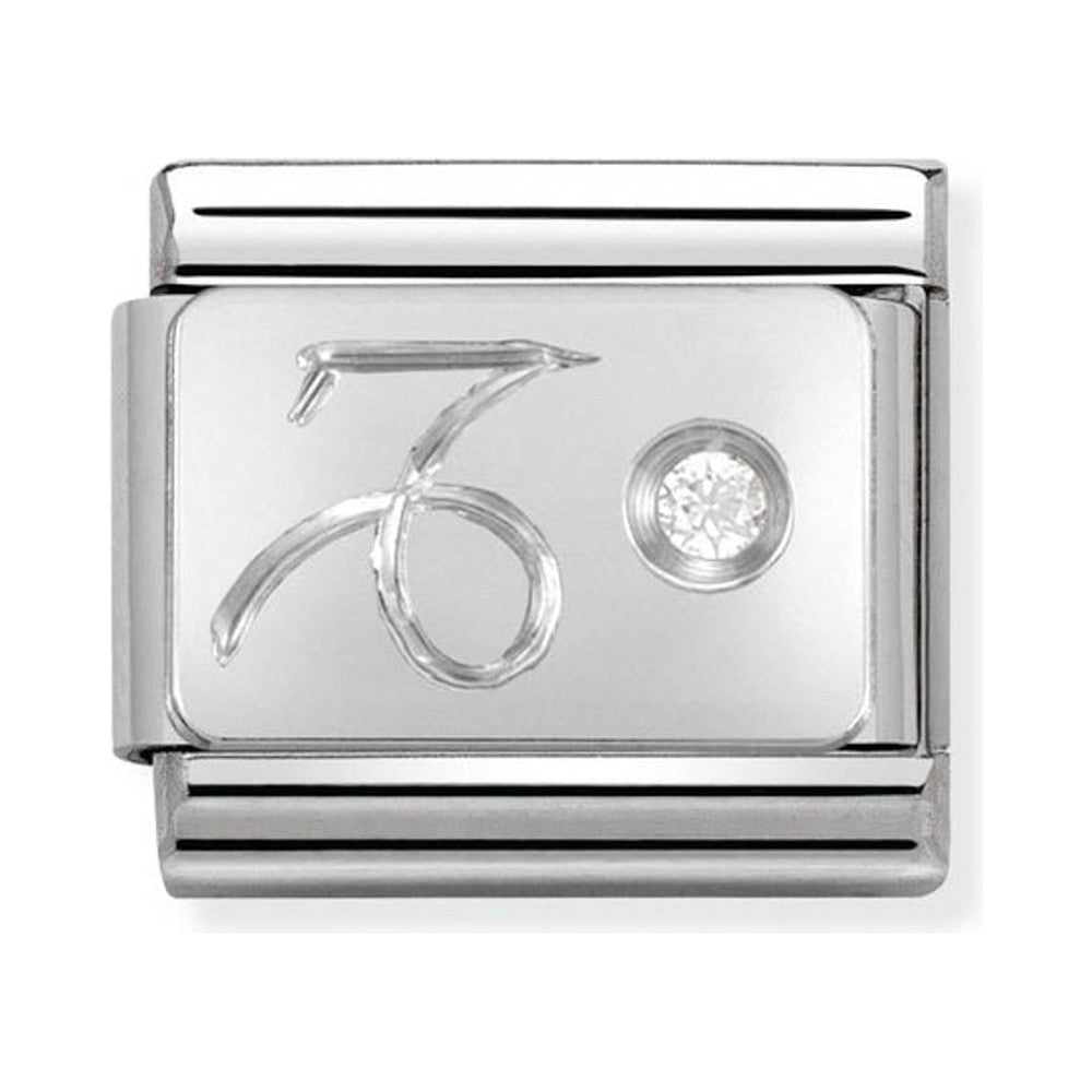 Nomination Composable Classic Link ZODIAC CAPRICORN in Stainless Steel, Cubic Zirconia & 925 Silver