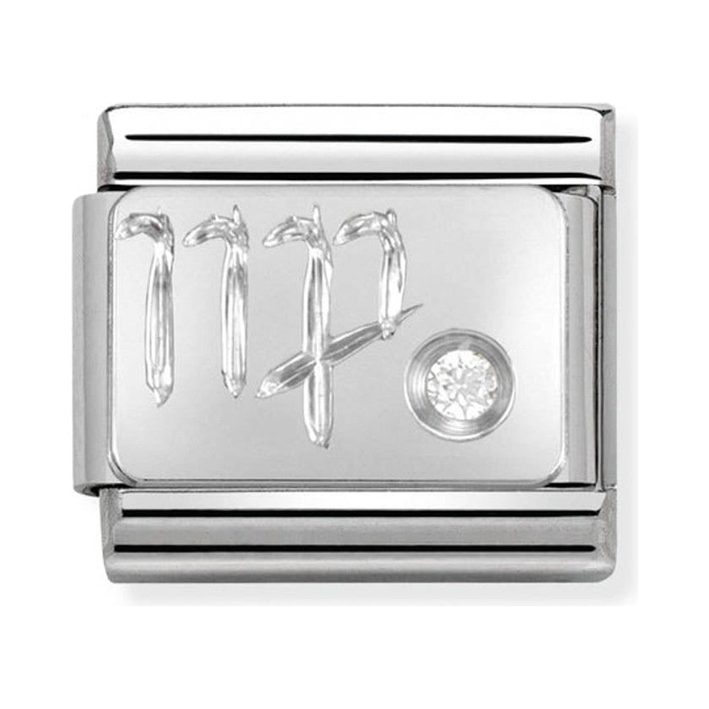 Nomination Composable Classic Link Zodiac Virgo in Cubic Zirconia and 925 Silver
