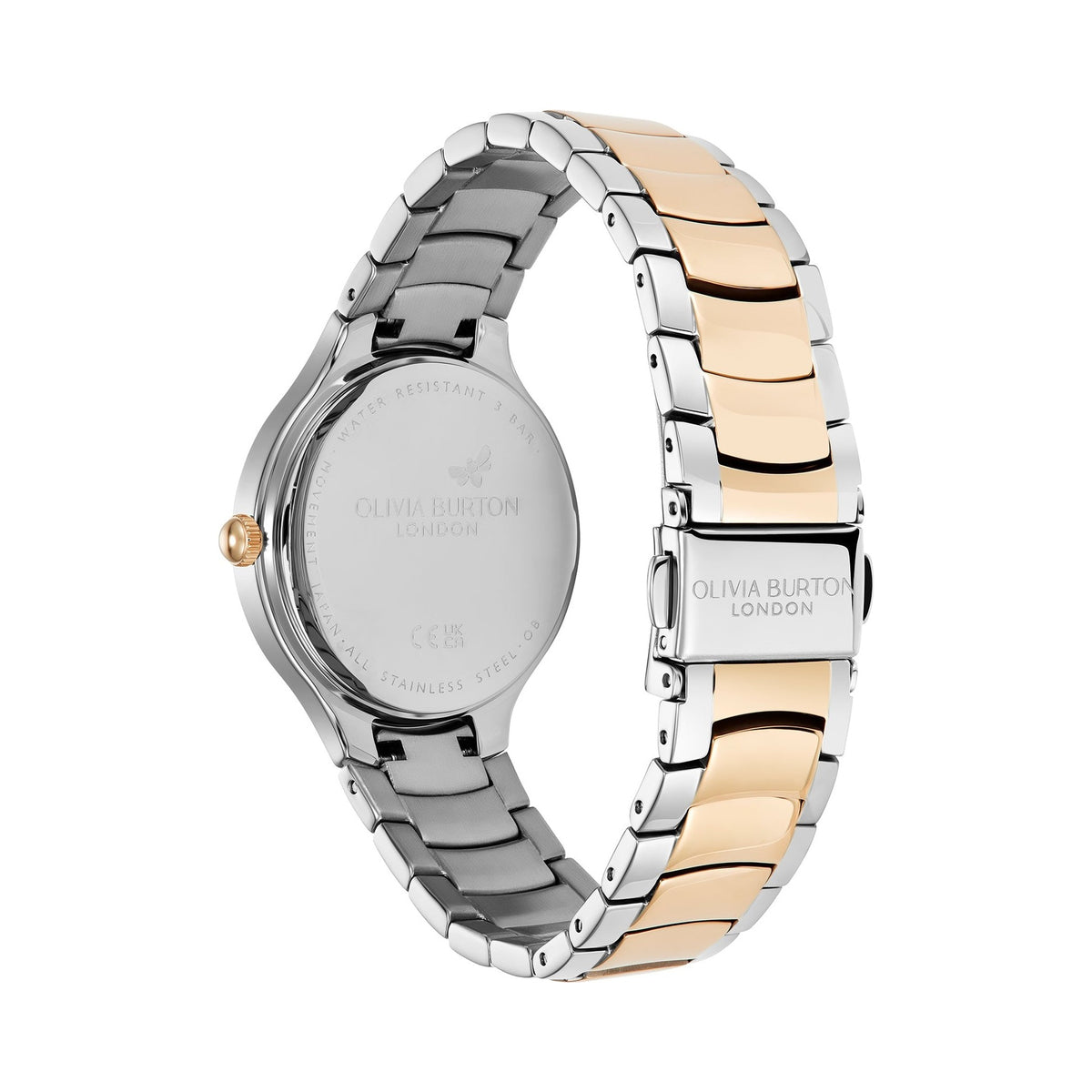 Olivia Burton Ladies Modern Classics Lea Silver Dial Bracelet Watch Stainless Steel & Rose Gold Plated by Olivia Burton