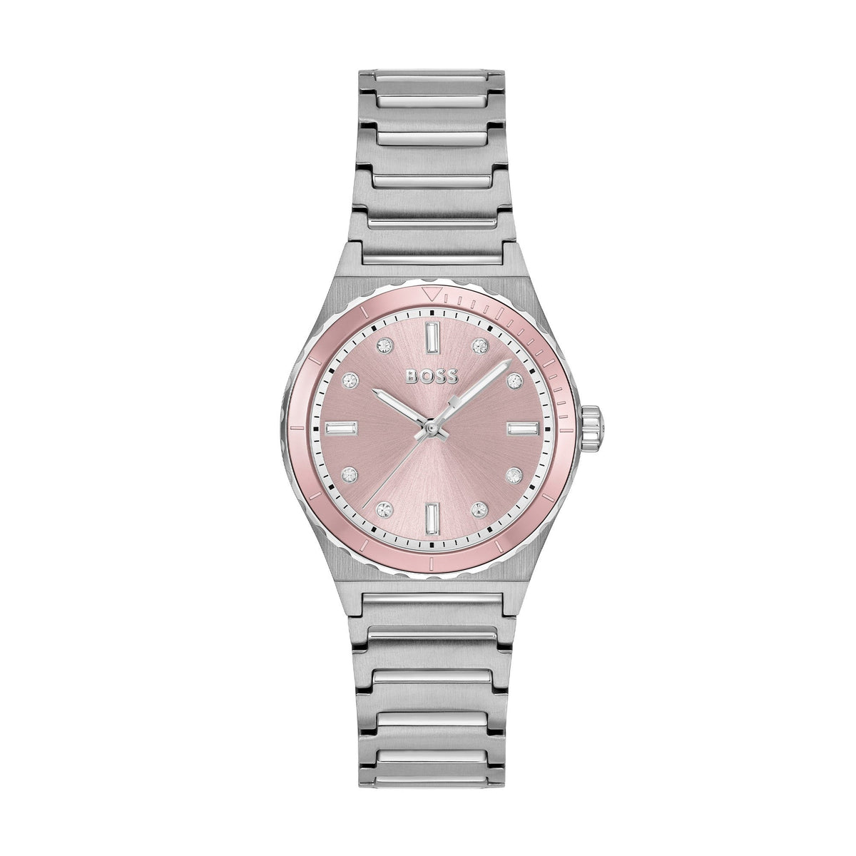 BOSS Ladies Candor Sport Pink Crystal Dial Bracelet Watch Stainless Steel by BOSS