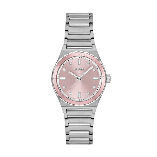 BOSS Ladies Candor Sport Pink Crystal Dial Bracelet Watch 1502788