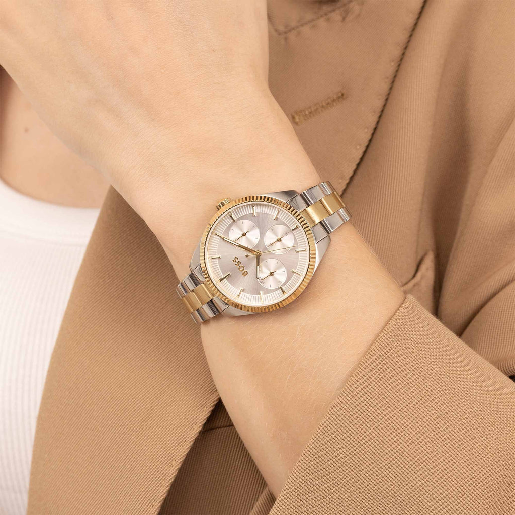 BOSS Ladies Sage Sport Silver Dial Bracelet Stainelss Steel / Gold Plated Watch by BOSS