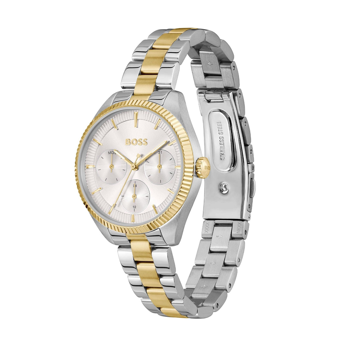 BOSS Ladies Sage Sport Silver Dial Bracelet Stainelss Steel / Gold Plated Watch by BOSS