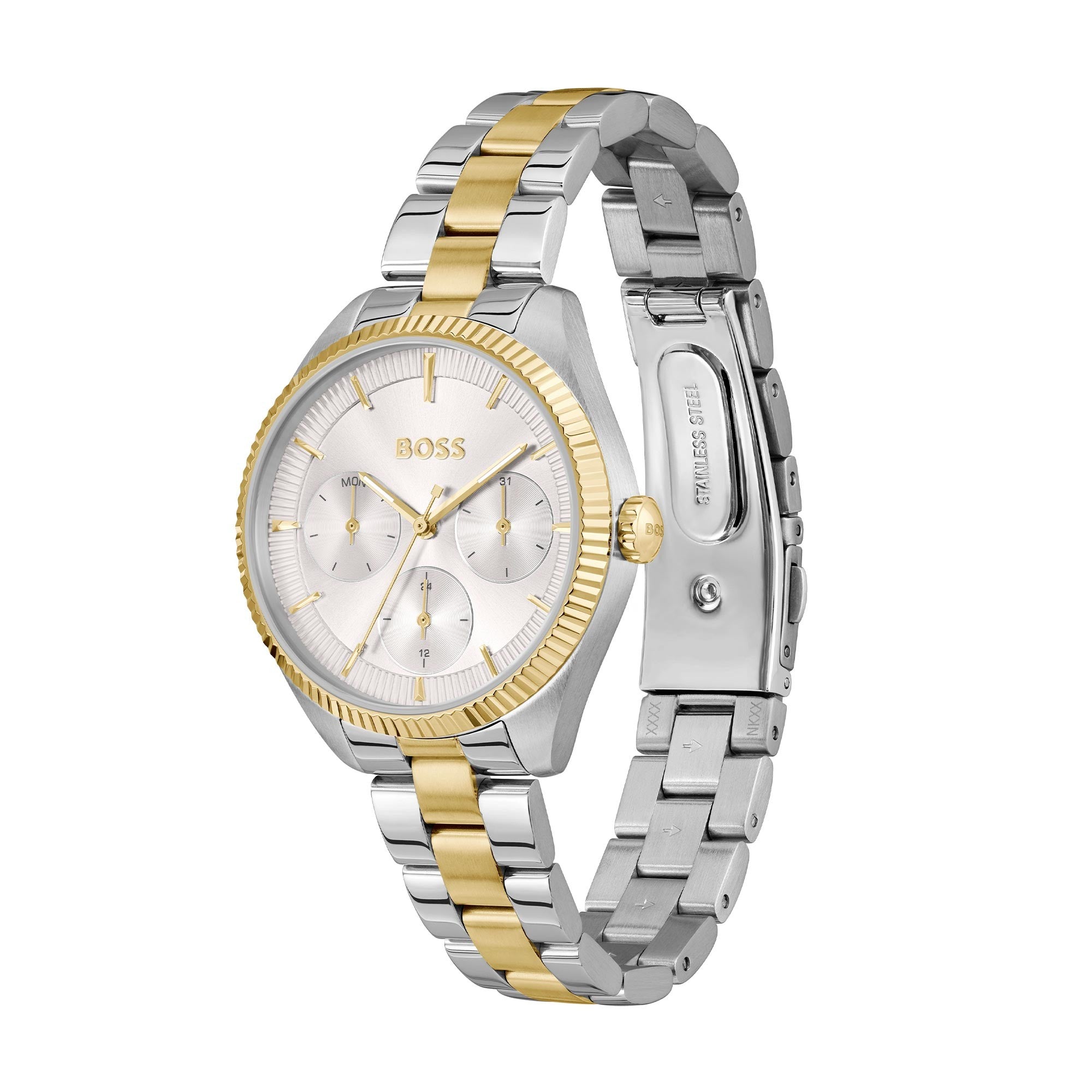 BOSS Ladies Sage Sport Silver Dial Bracelet Stainelss Steel / Gold Plated Watch by BOSS