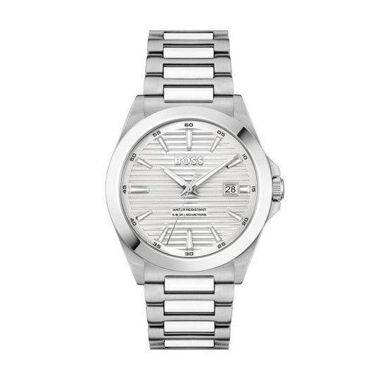 BOSS Mens Strike Silver Lined Dial Bracelet Watch 1514176