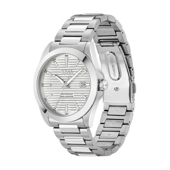 BOSS Mens Strike Silver Lined Dial Bracelet Watch Stainless Steel by BOSS