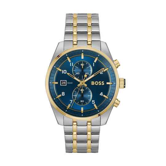 BOSS Mens Skytraveller Blue Dial Bracelet Watch 1514247