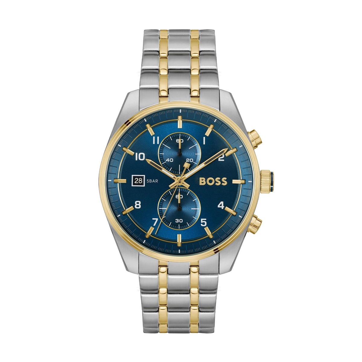 BOSS Mens Skytraveller Blue Dial Bracelet Watch Stainless Steel by BOSS