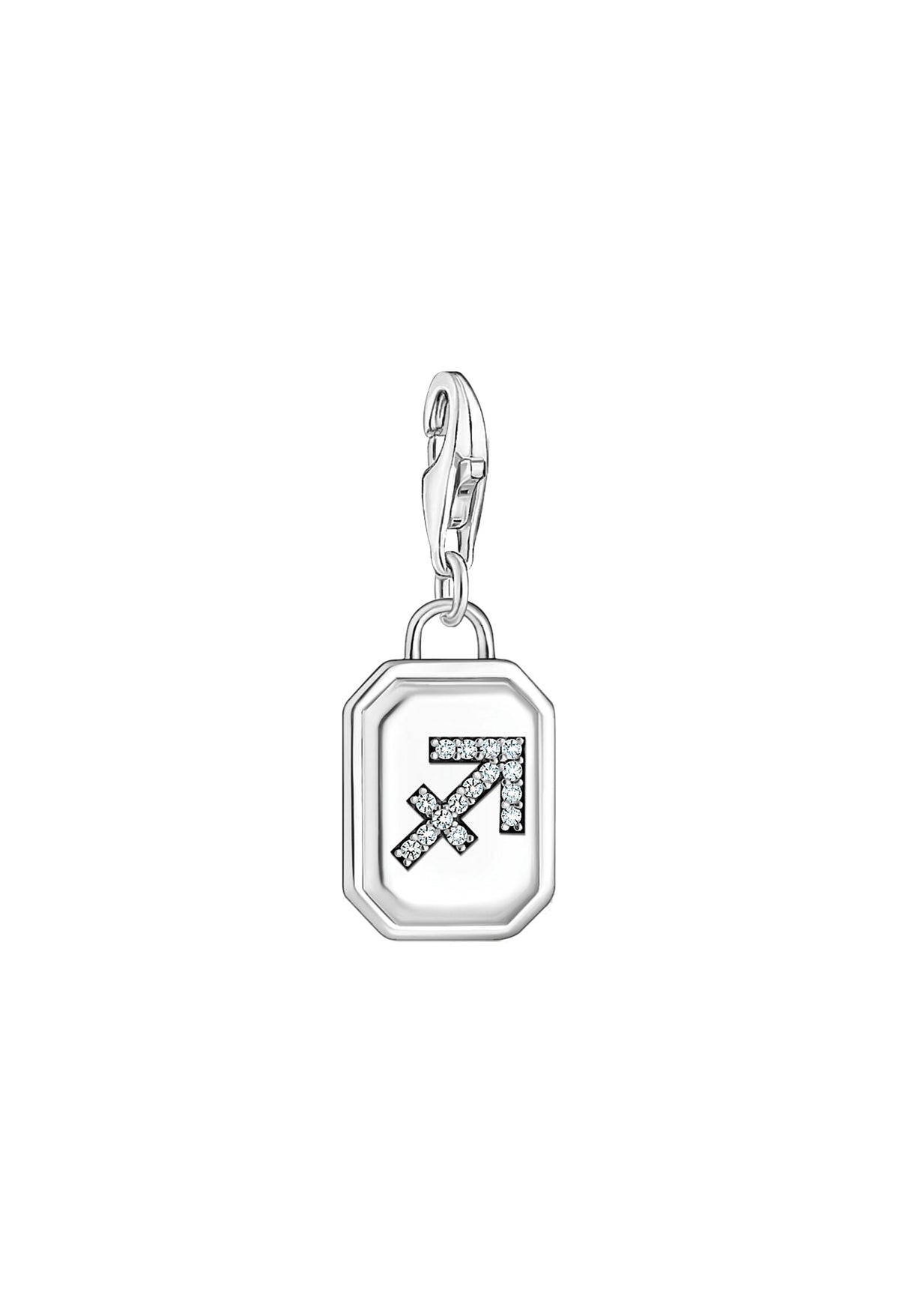 Sterling silver Sagittarius charm from Thomas Sabo featuring the zodiac symbol detailed with sparkling stones.