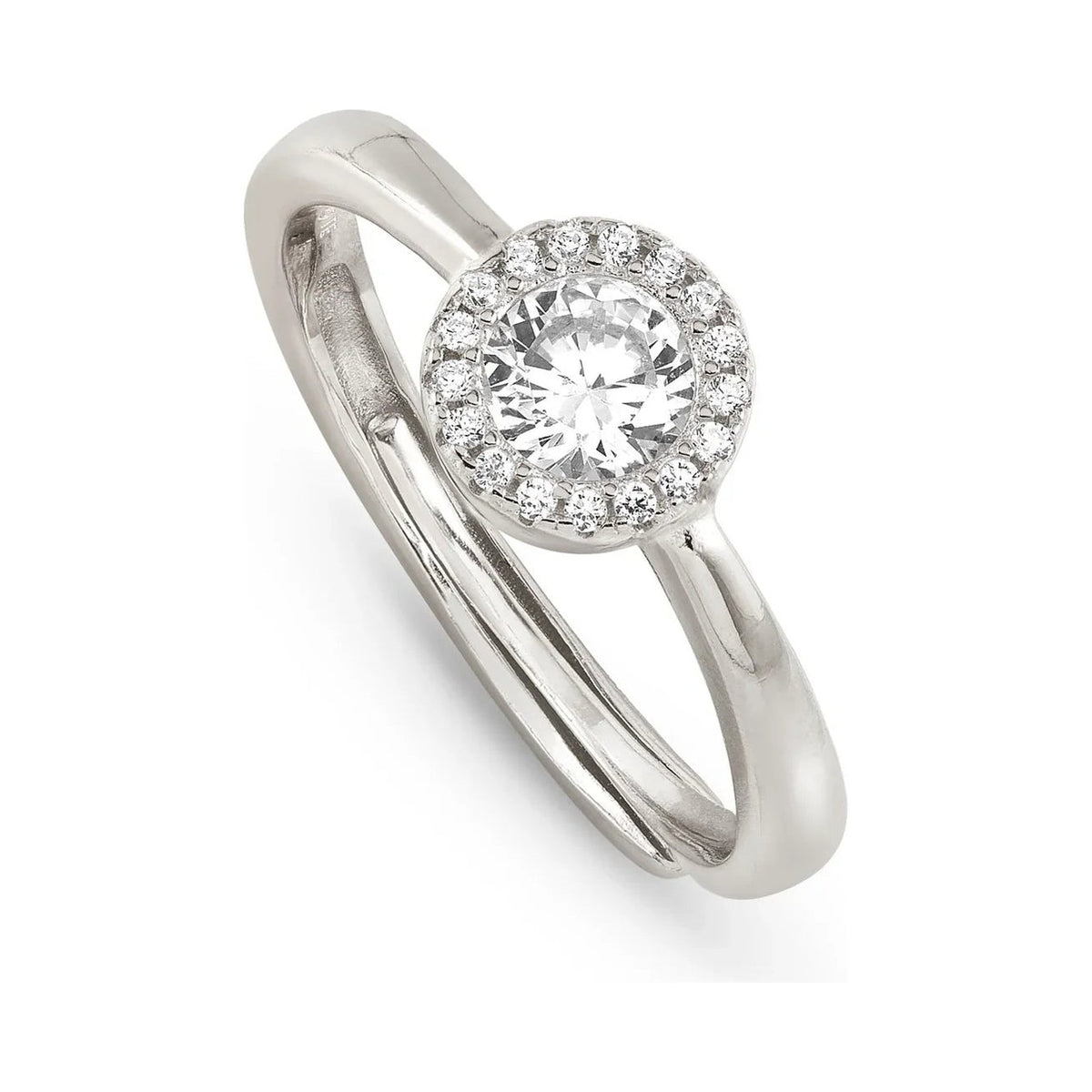 Nomination Seidivina Cubic Zirconia Halo Adjustable Ring Silver by Nomination Italy