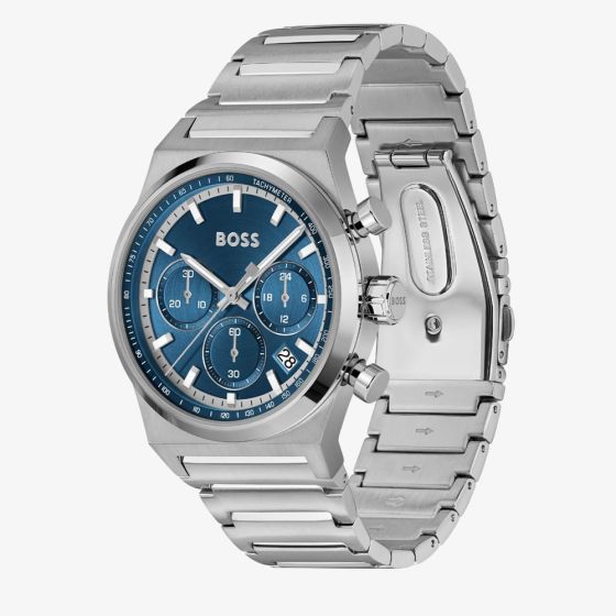 BOSS Mens Candor Chronograph Blue Dial Bracelet Watch Stainless Steel by BOSS