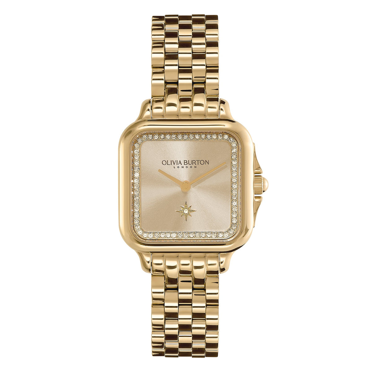 The Olivia Burton Grosvenor Square watch, a gold plated timepiece from Olivia Burton, available at OD’s Jewellers in St Helens