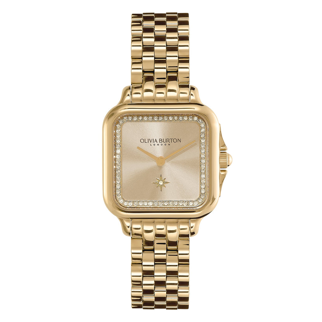 The Olivia Burton Grosvenor Square watch, a gold plated timepiece from Olivia Burton, available at OD’s Jewellers in St Helens