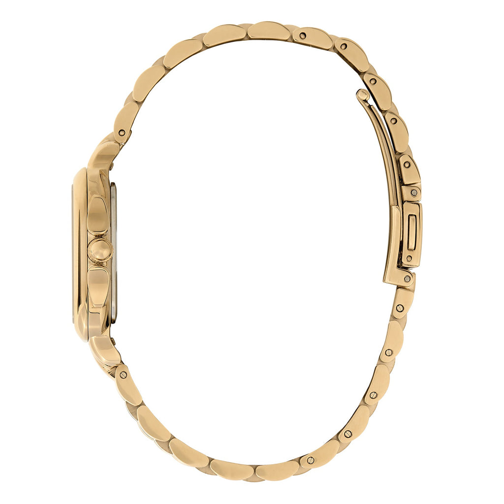 The Olivia Burton Grosvenor Square gold crystal dial bracelet watch, a gold plated bracelet watch from Olivia Burton, available at OD’s Jewellers in St Helens
