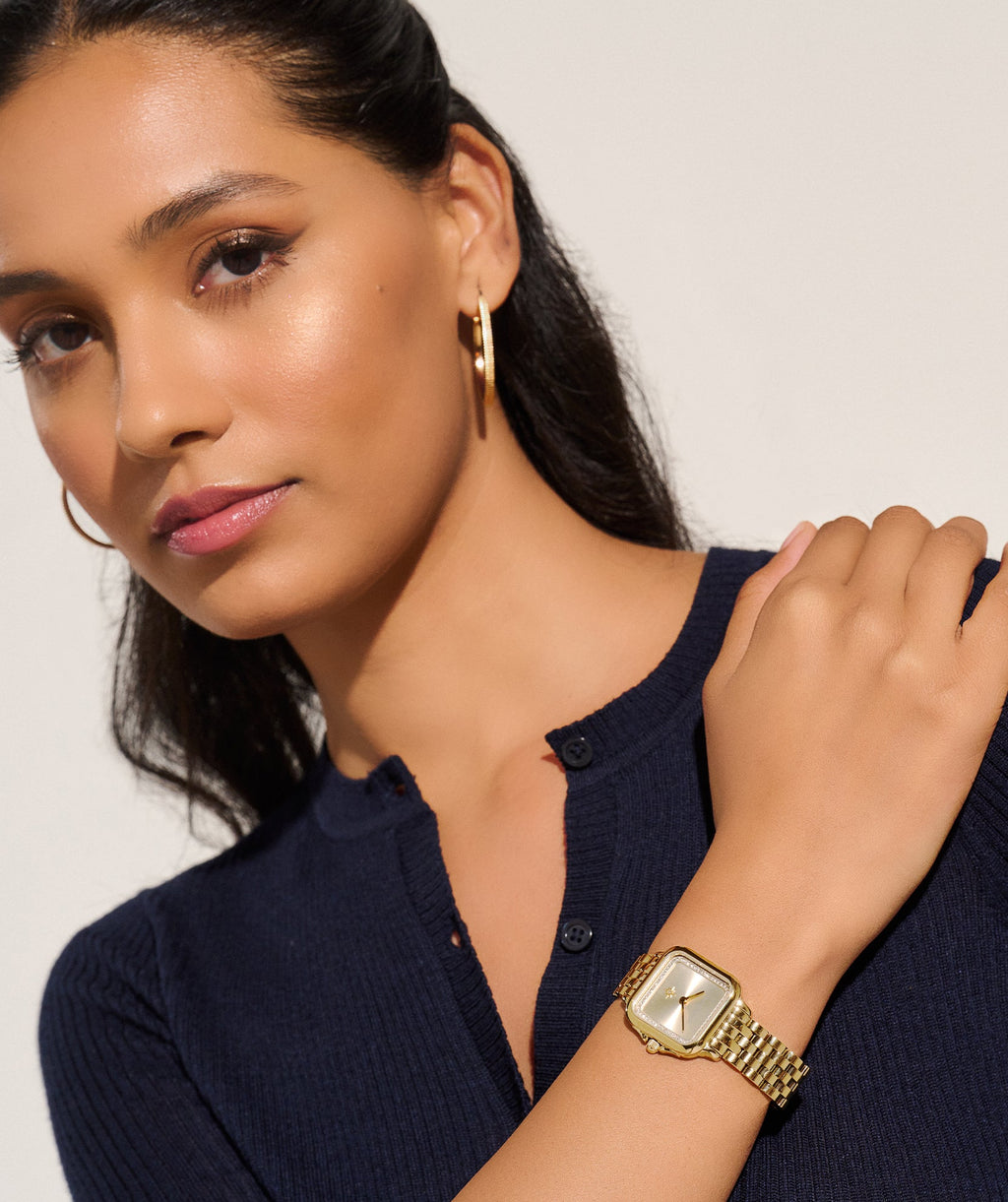 The Women's Olivia Burton Grosvenor Square Gold Crystal Dial Bracelet Watch, a gold plated watch from Olivia Burton, available at OD’s Jewellers in St Helens
