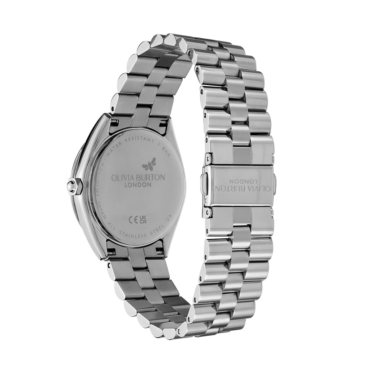 Olivia Burton Ladies Pink Crystal Bejewelled Dial Bracelet Watch Stainless Steel by Olivia Burton