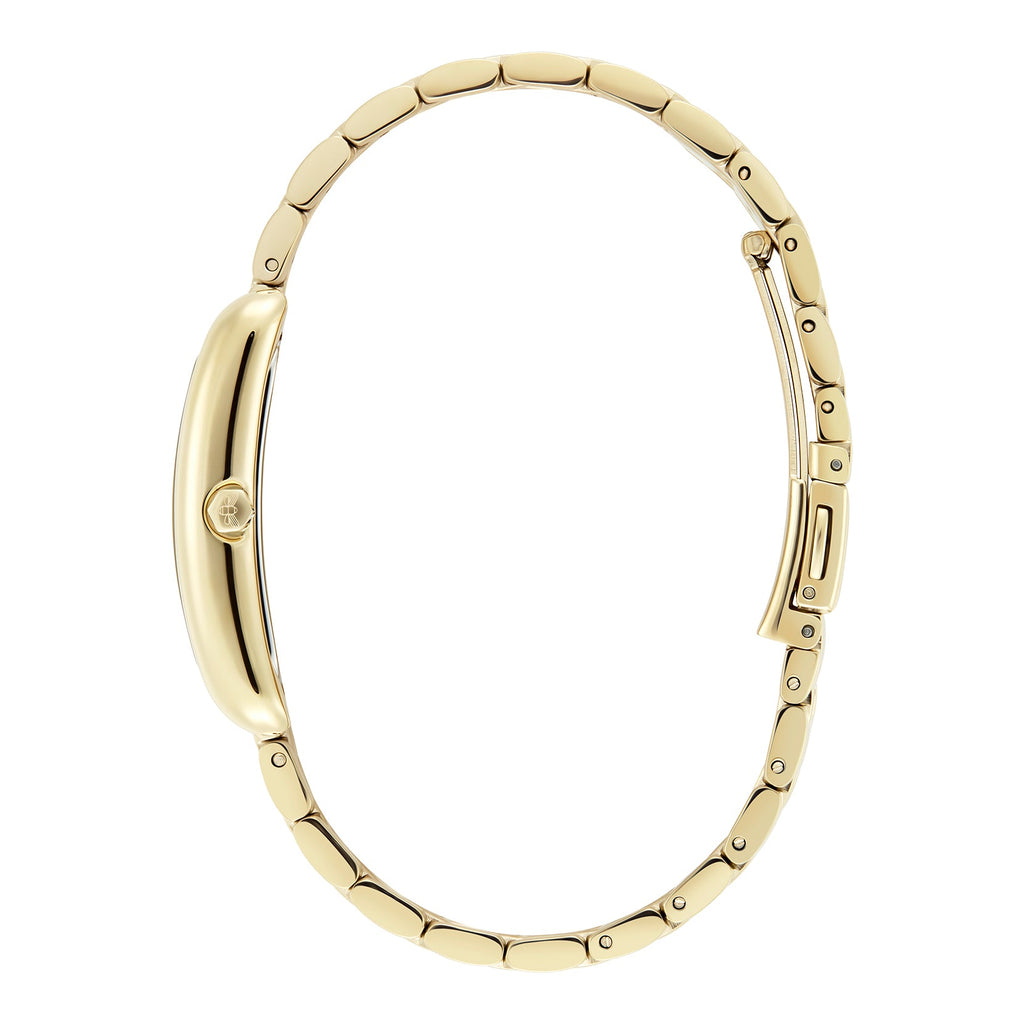 The Olivia Burton Ladies Classics Grove Green Tank Dial Bracelet Watch, a gold plated bracelet from Olivia Burton, available at OD’s Jewellers in St Helens