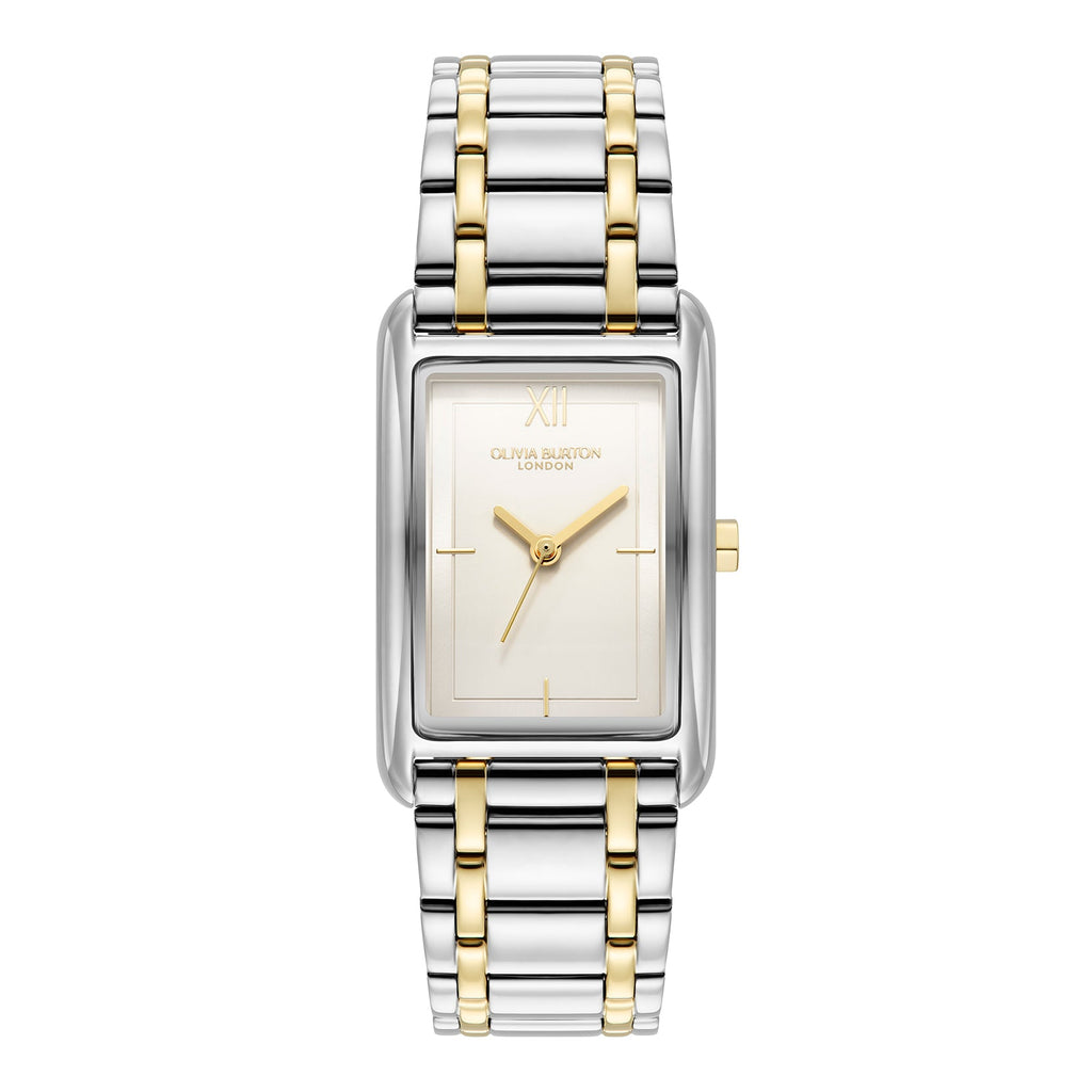 Olivia Burton Ladies Classics Grove White Tank Dial Bracelet Watch Stainless Steel & Gold Plated by Olivia Burton