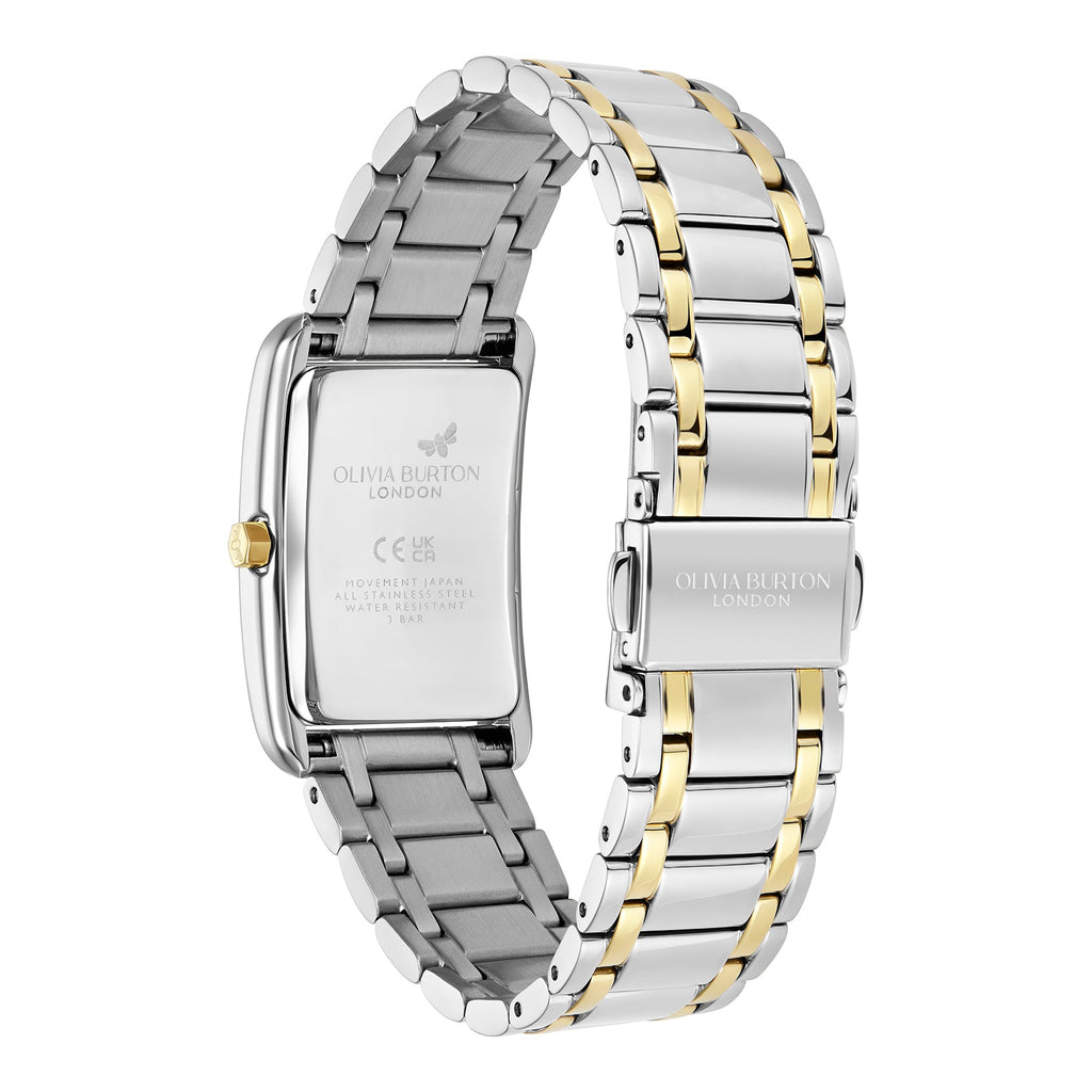 Olivia Burton Ladies Classics Grove White Tank Dial Bracelet Watch Stainless Steel & Gold Plated by Olivia Burton