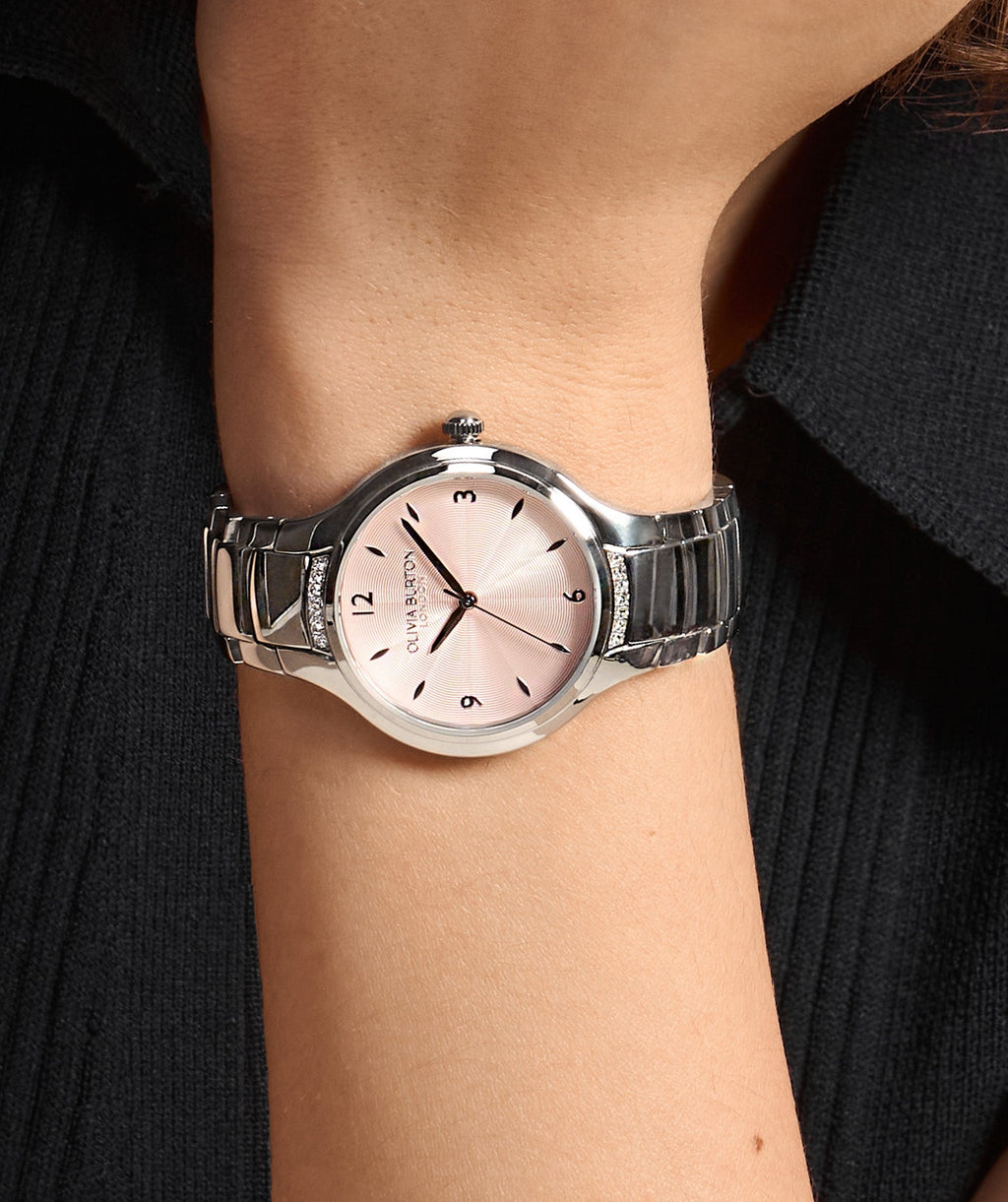 Olivia Burton Ladies Modern Classics Lea Blush Pink Dial Bracelet Watch Stainless Steel by Olivia Burton