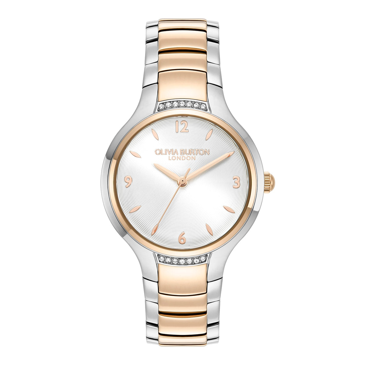 Olivia Burton Ladies Modern Classics Lea Silver Dial Bracelet Watch Stainless Steel & Rose Gold Plated by Olivia Burton